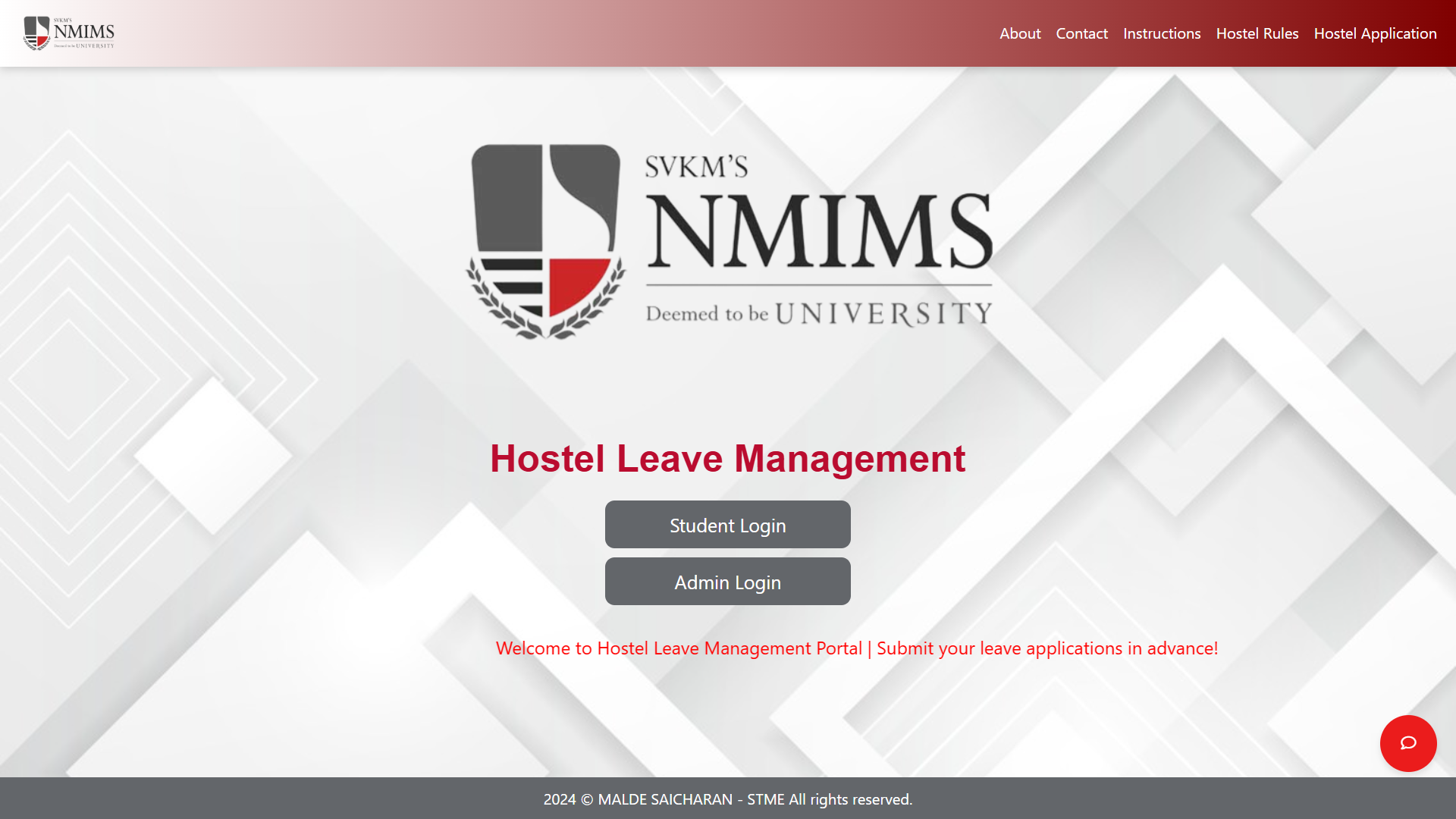 Hostel Leave Management